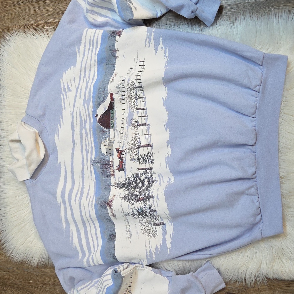 Vintage Winter Scene Turtleneck Sweatshirt - Picture 8 of 10